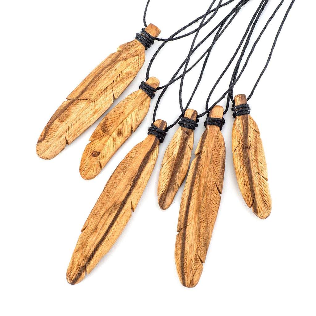 Palo Santo Feather Necklace - SpiritualClout