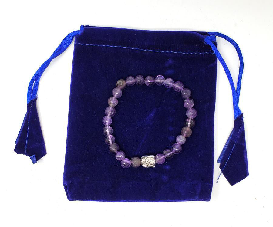 Amethyst + Buddha Head Bracelet - SpiritualClout