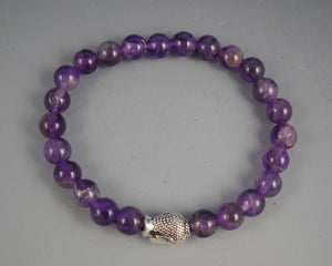 Amethyst + Buddha Head Bracelet - SpiritualClout