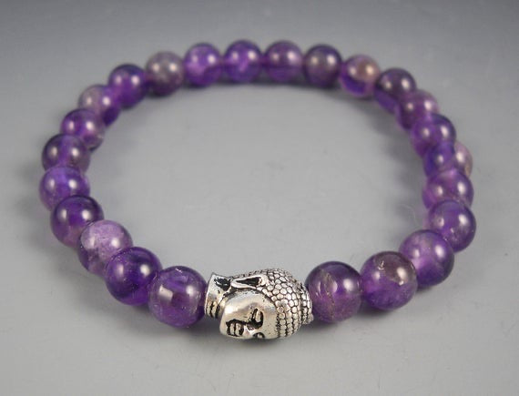 Amethyst + Buddha Head Bracelet - SpiritualClout