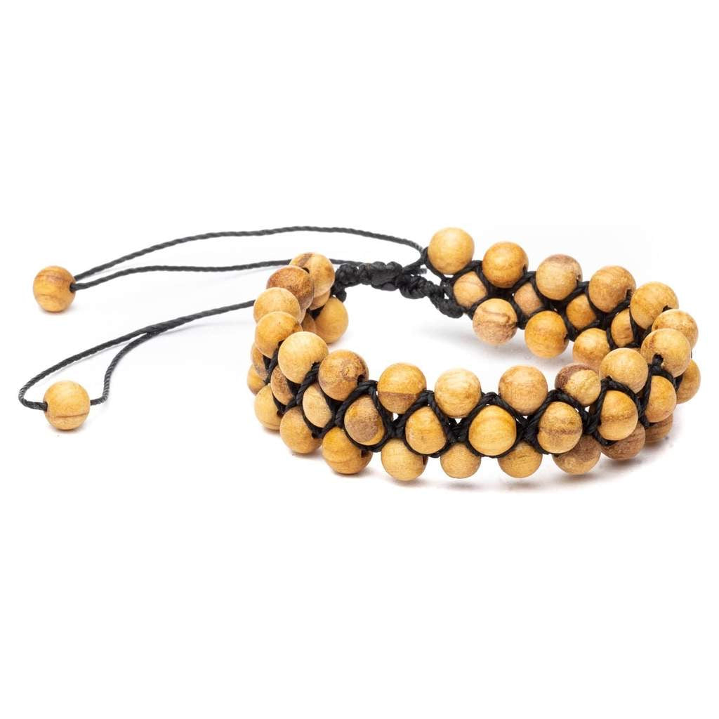 Shipibo Palo Santo Bead Bracelet - Adjustable - SpiritualClout