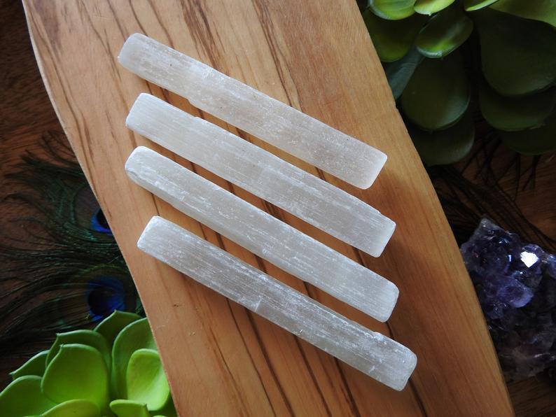 SET OF 4 SELENITE WANDS - SpiritualClout