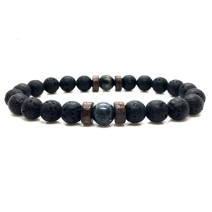 Natural Wood & Lava Stone Meditation bracelet - SpiritualClout